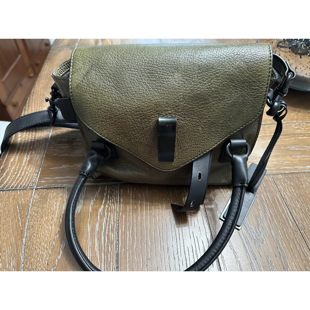 Joy Gryson Belted Strap Nyla Satchel Military Green Crossbody Utilitarian Chic